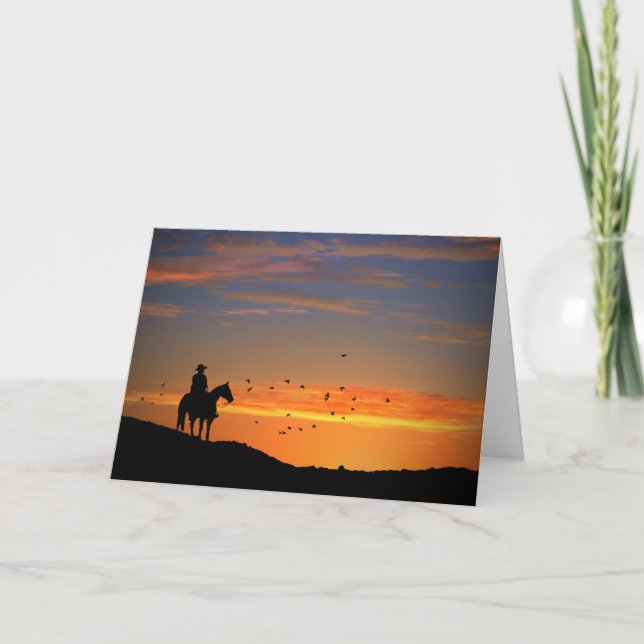 Cowboy and Horse Sympathy Card (Front)