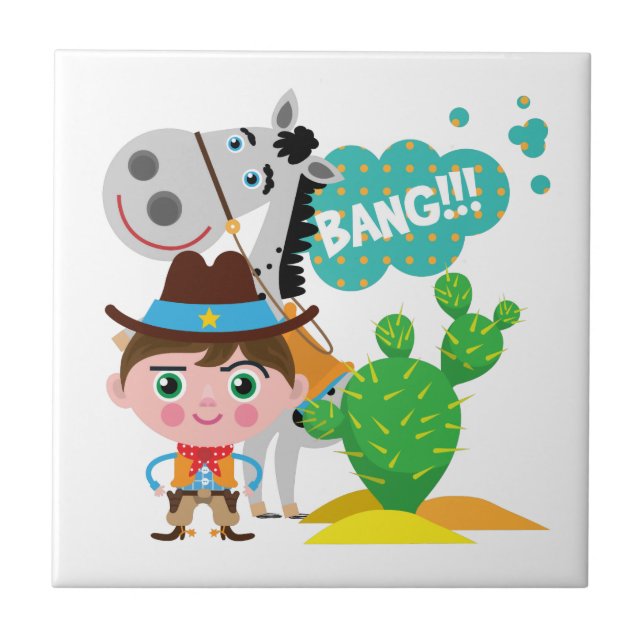 Cowboy and Horse Tile (Front)