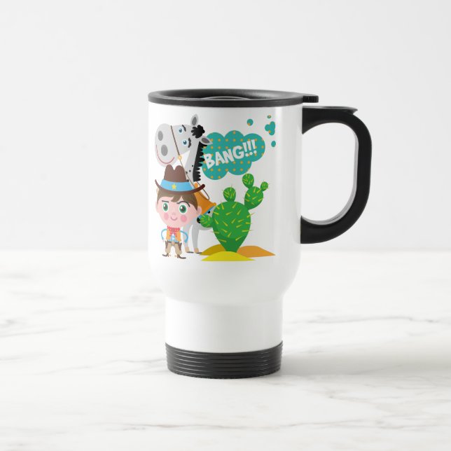 Cowboy and Horse Travel Mug (Right)
