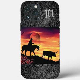 Cowboy And Longhorn Steer Case-Mate iPhone Case