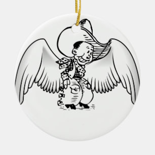 Cowboy Angel Ceramic Tree Decoration