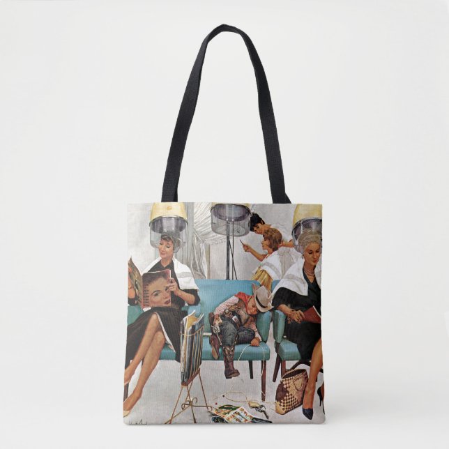 Cowboy Asleep in Beauty Salon Tote Bag (Front)