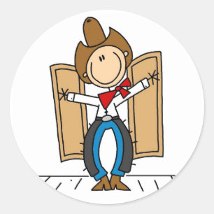 Cowboy at Saloon Tshirts and Gifts Classic Round Sticker