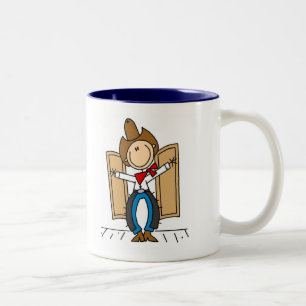 Cowboy at Saloon Tshirts and Gifts Two-Tone Coffee Mug