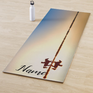 Cowboy at Sunset Beautiful Sky Colours Sea Yoga Mat