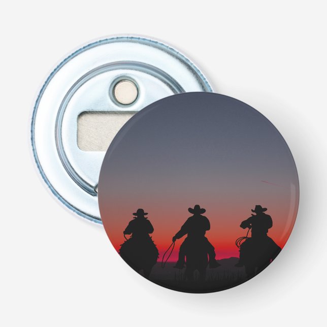 cowboy at sunset bottle opener (Front)