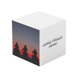 cowboy at sunset cube