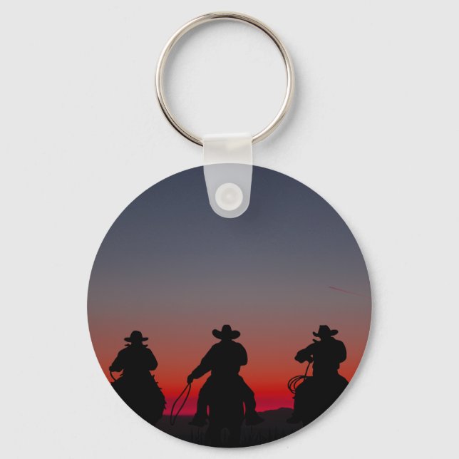 cowboy at sunset key ring (Front)