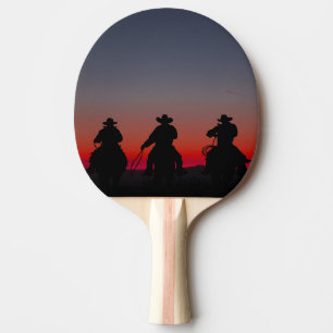 cowboy at sunset ping pong paddle
