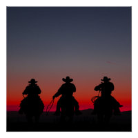 cowboy at sunset