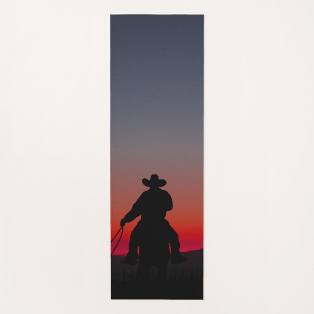 cowboy at sunset yoga mat (Front)