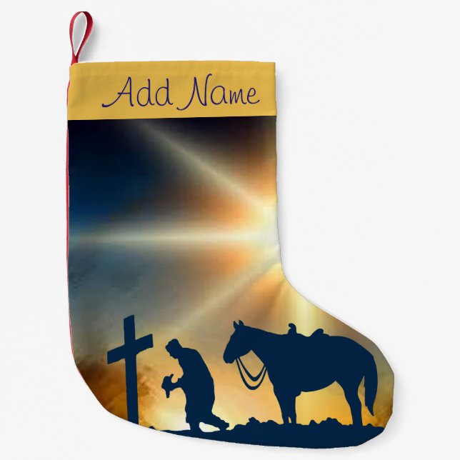 Cowboy At The Cross Christmas Stocking (Front)