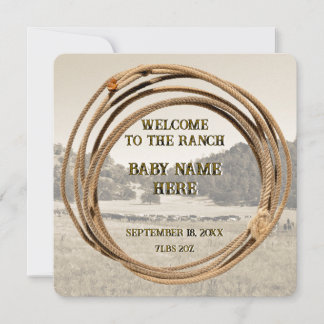 Cowboy Baby Birth Announcement