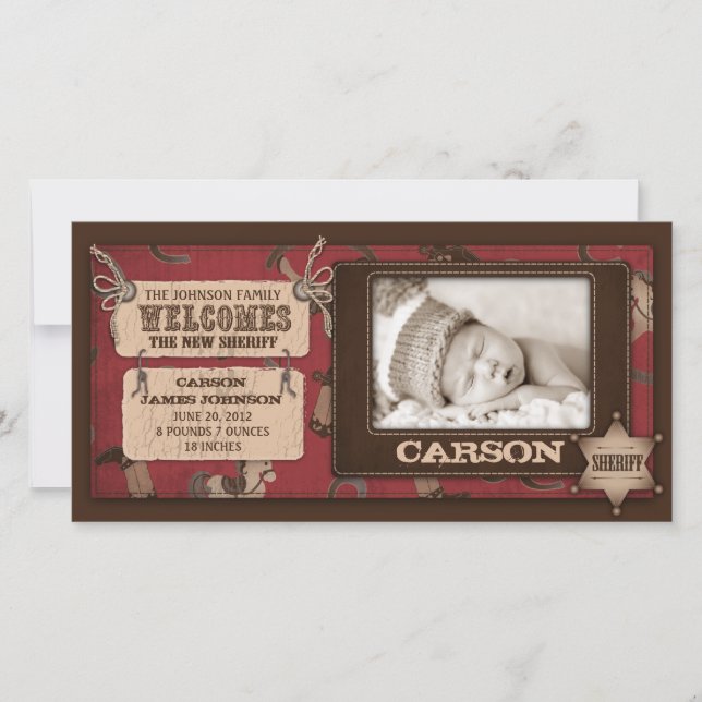 Cowboy Baby Photo Card 2 (Front)