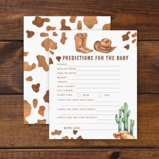 Cowboy baby shower - baby predictions and advice (Creator Uploaded)