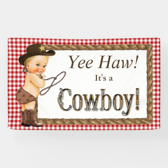 Cowboy Baby Shower Banner (Horizontal)