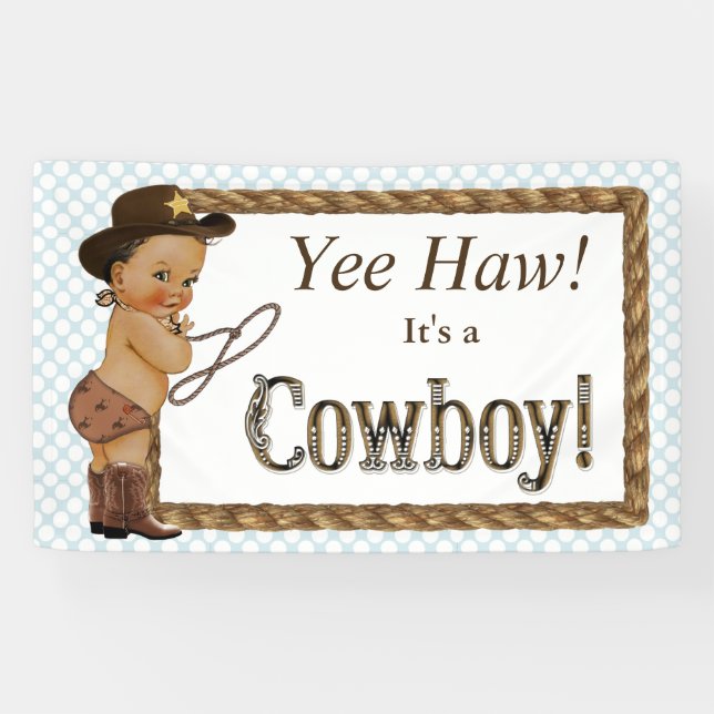 Cowboy Baby Shower Banner (Horizontal)