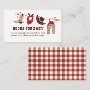 Cowboy Baby Shower Books for Baby Enclosure Card