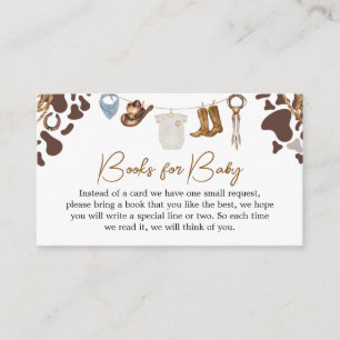Cowboy Baby Shower Books for Baby Enclosure Card