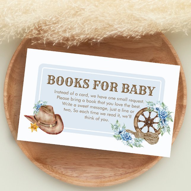 Cowboy Baby Shower Books for Baby Enclosure Card (A Little Cowboy Baby Shower Books for Baby)
