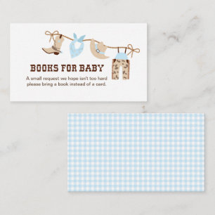 Cowboy Baby Shower Books for Baby Enclosure Card