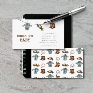 Cowboy Baby Shower Books for Baby Request Enclosure Card