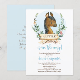 Cowboy Baby Shower boy Invitation