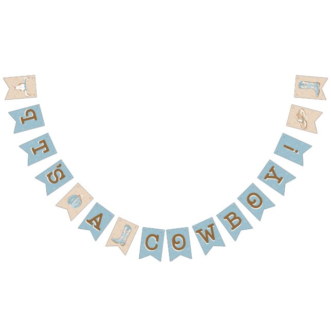 Cowboy Baby Shower Bunting Bunting (All)