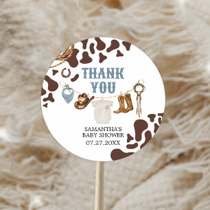 Cowboy Baby Shower  Classic Round Sticker