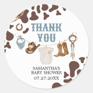 Cowboy Baby Shower  Classic Round Sticker