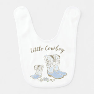 Cowboy Baby Shower Country Western Blue Boy Bib