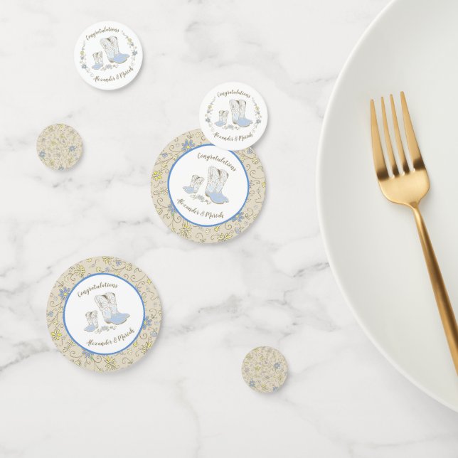 Cowboy Baby Shower Country Western Blue Boy Confetti (Group)