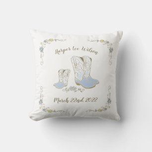 Cowboy Baby Shower Country Western Blue Boy Cushion