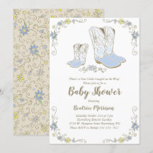 Cowboy Baby Shower Country Western Blue Boy