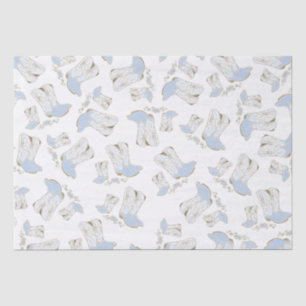 Cowboy Baby Shower Country Western Blue Boy Tissue Paper