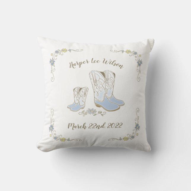 Cowboy Baby Shower Cushion (Front)