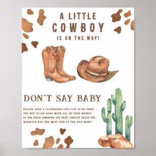 Cowboy baby shower Don't say baby  Poster