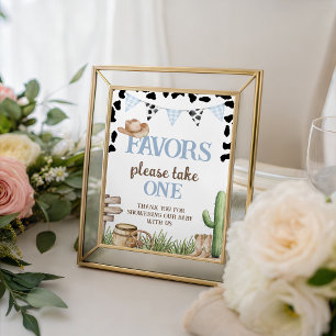 Cowboy Baby Shower Favors Table Sign