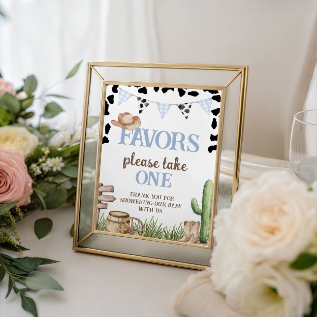 Cowboy Baby Shower Favors Table Sign (Creator Uploaded)