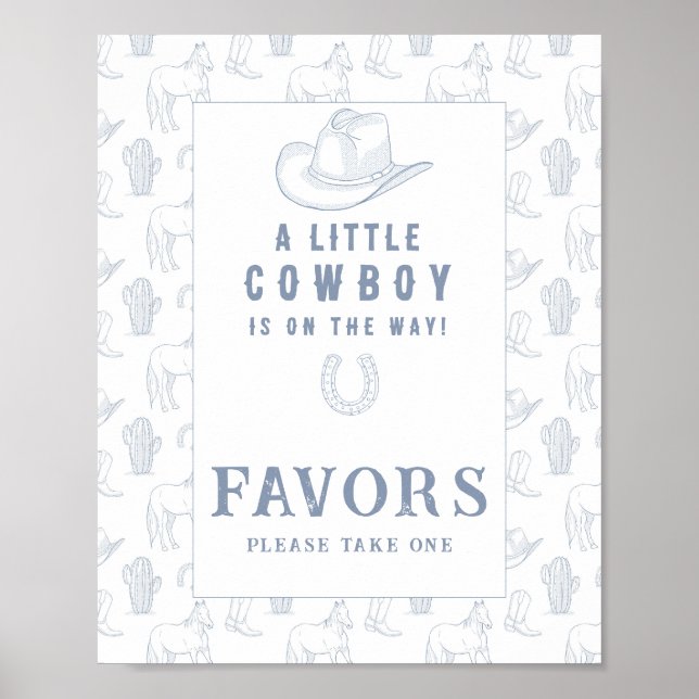Cowboy baby shower Favours Poster (Front)
