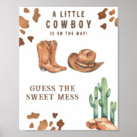 Cowboy baby shower Guess the sweet mess