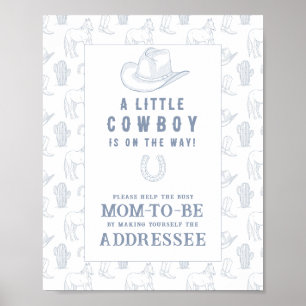 Cowboy baby shower - Help the Busy Mum-to-Be  Poster