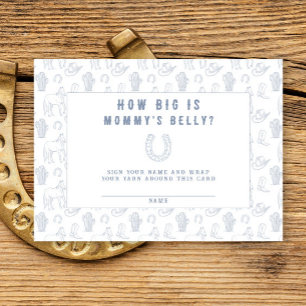 Cowboy Baby shower How big is mummy's belly Enclosure Card