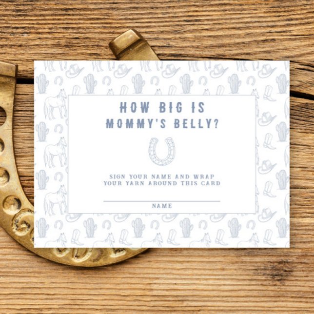 Cowboy Baby shower How big is mummy's belly Enclosure Card (Creator Uploaded)