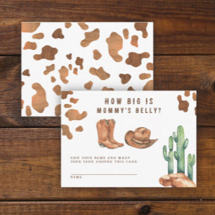 Cowboy Baby shower How big is mummy's belly Enclosure Card
