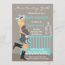 Cowboy Baby Shower Invitation - Blonde Western