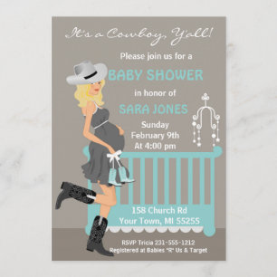 Cowboy Baby Shower Invitation - Blonde Western
