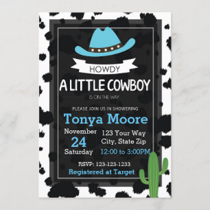 Cowboy Baby Shower Invitation (blue)