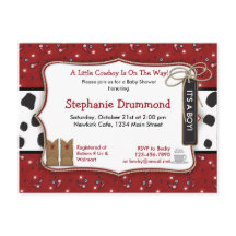 Cowboy Baby Shower Invitation in Red Bandanna