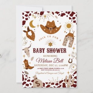 Cowboy Baby Shower invitation Wild West Invitation
